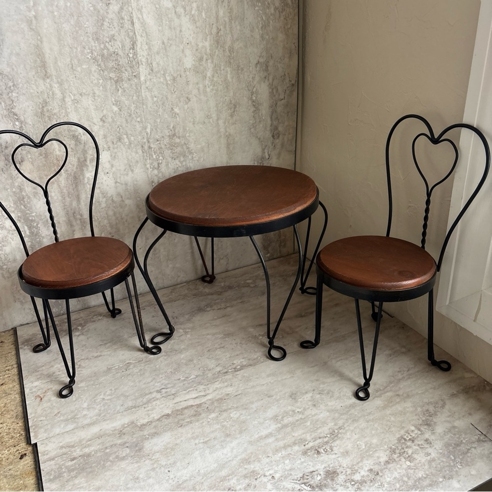 Vintage Doll Size Ice Cream Parlor/ Bistro Set- Fits18” & American Girl Dolls